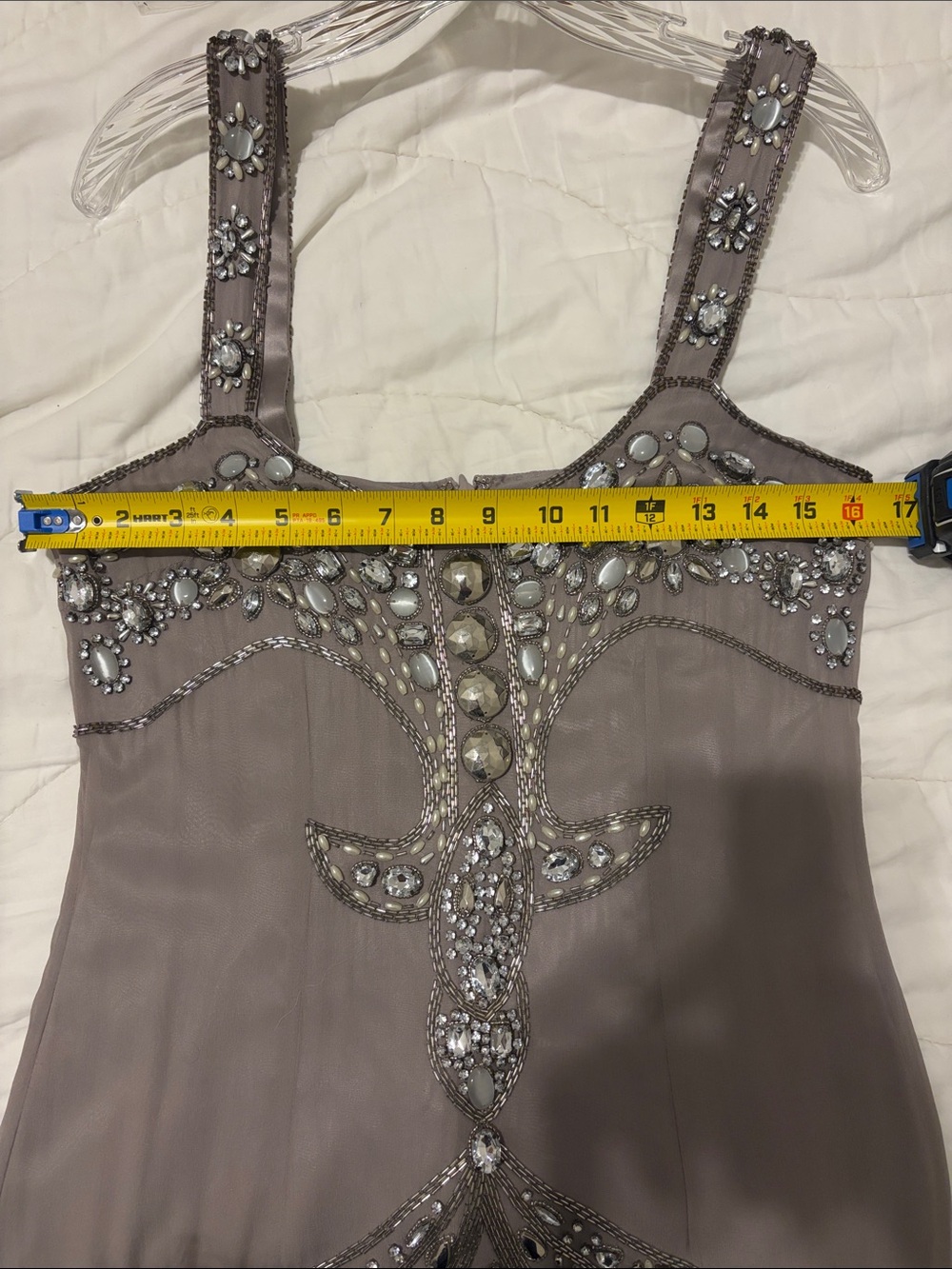 100% Silk Beaded Sleeveless Dress - Picture 7 of 7